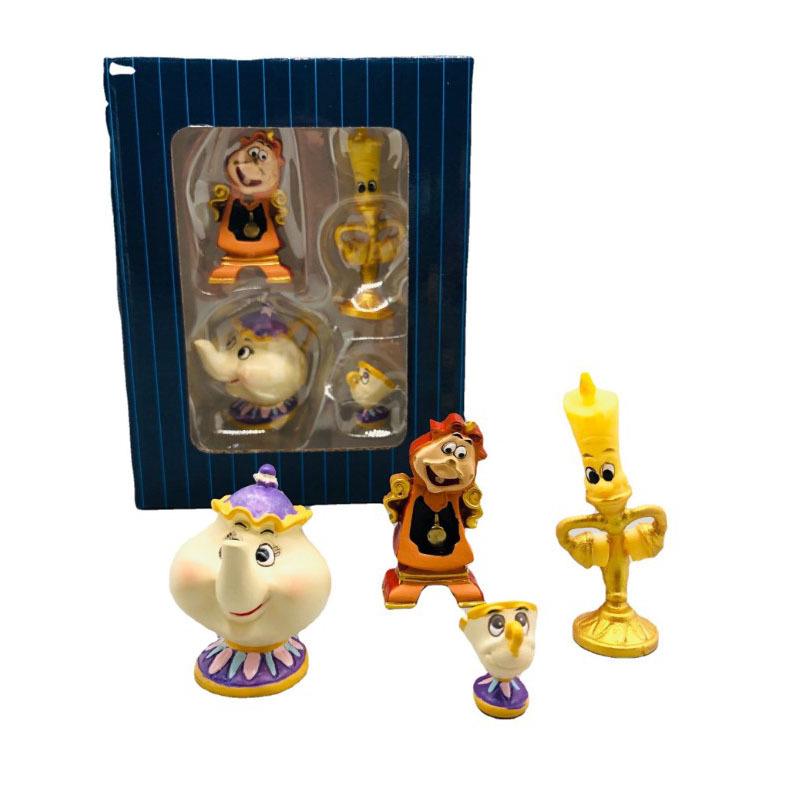Beauty and the Beast Collection: Lumiere Candelabra & Cogsworth Pendulum Resin Table Clocks