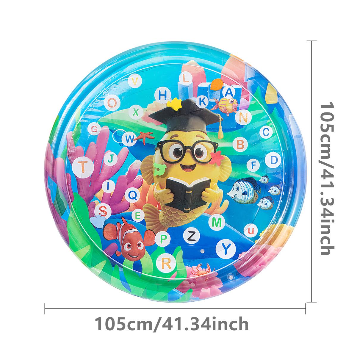 Inflatable Early Learning Baby Water Mat - Portable, Foldable Patting Pad for Crawling 105cm (inflated)
