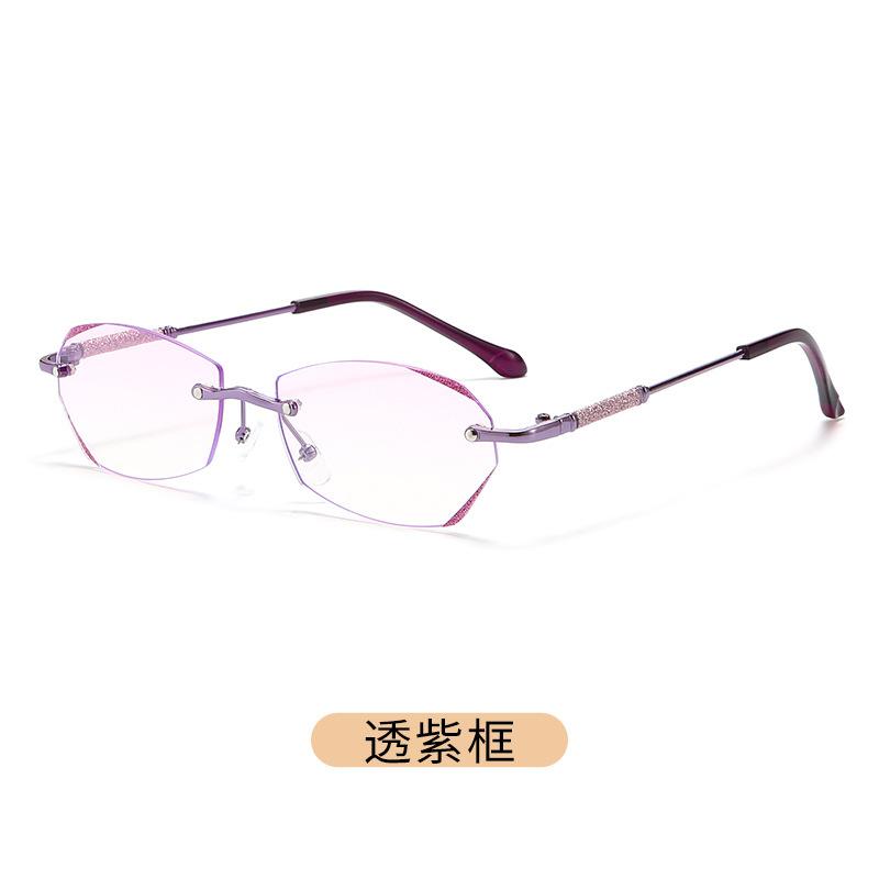 

Popular fashion beauty anti-blue light anti-fatigue women s reading glasses high definition beauty frameless middle-aged and elderly glasses flat mirror фиолетовый