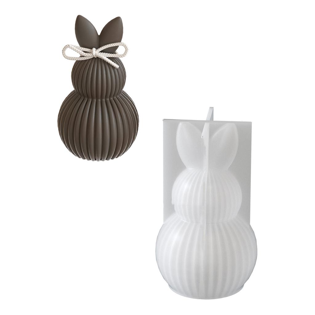 Easter Hare Eggs Silicone Molds Striped Candle Silicone Molds for Resin Casting Candle Soap Chocolate Home Decoration