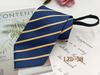 Men's Easy-Pull Knot-Free 8cm Striped Black Zipper Tie