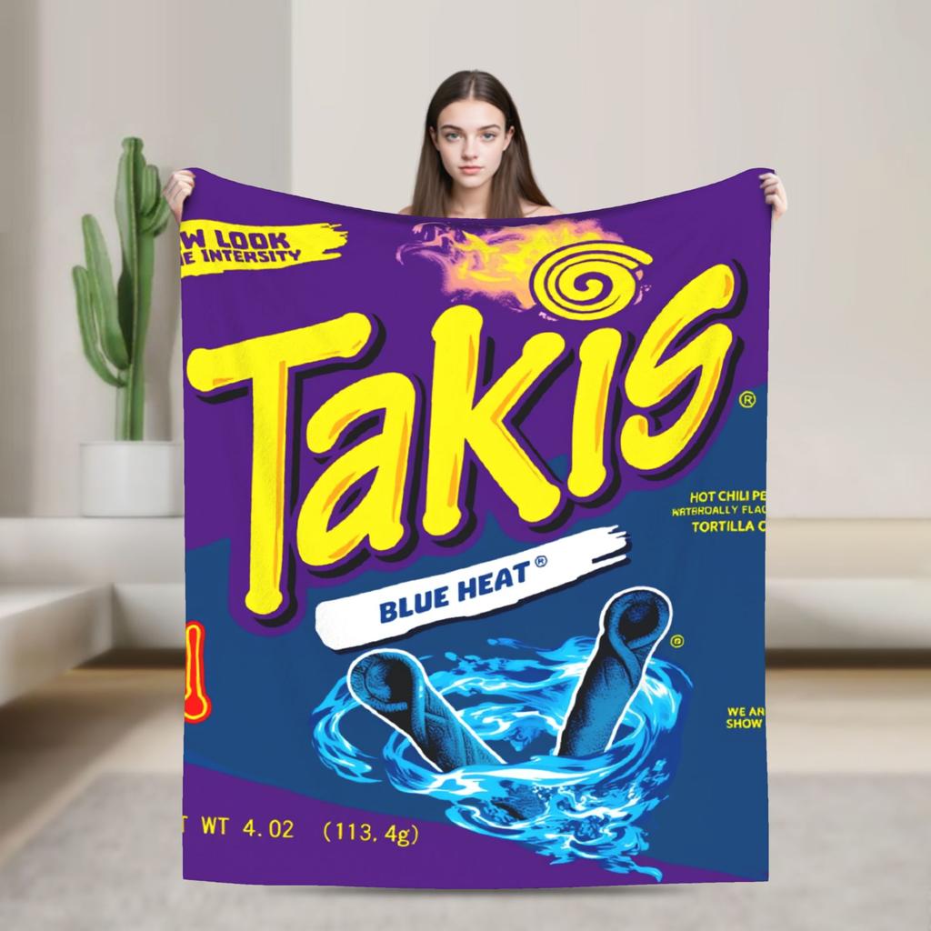 Κουβέρτα Takis Chili Chips Ζεστή Πρωτότυπη Βελούδινη Κλινοσκεπάσματα για Εξωτερική Διακοσμητική Φανελένια Κουβέρτα Κάλυμμα Κρεβατιού