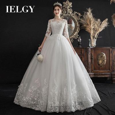 Suknia ślubna na jedno ramię, damska fantasy, wąskie rękawy, koronkowa suknia panny młodej Qidi plus size