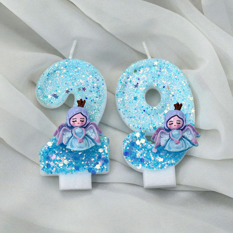 Original Birthday Candles Blue Angel Children's Birthday Candles for Girls Sparklers Candle for Cake Decoration