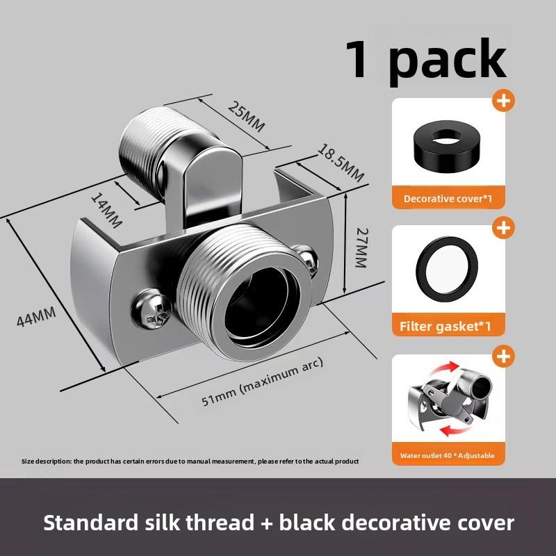 360 Degree Adjustable Faucet Angled Curved Foot Eccentric Screw Corner Tap Adapter Kitchen Faucet Accessories