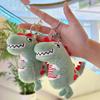 Green Plush Dinosaur Keychain Charm - Cute Cartoon Dinosaur Pendant