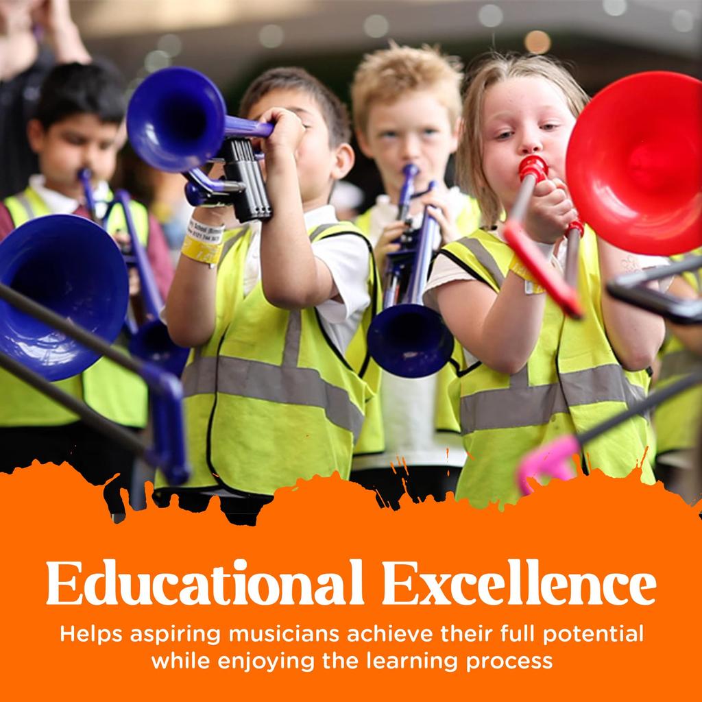 pInstruments pCornet PCORNET1R Plastic Wind Bb Made of Lightweight and Durable ABS with Antibacterial Red Mouthpiece and Carrying Instrument, Key,