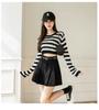 Women's High Waist Corduroy A-line Pleated Culottes Winter Shorts 2024