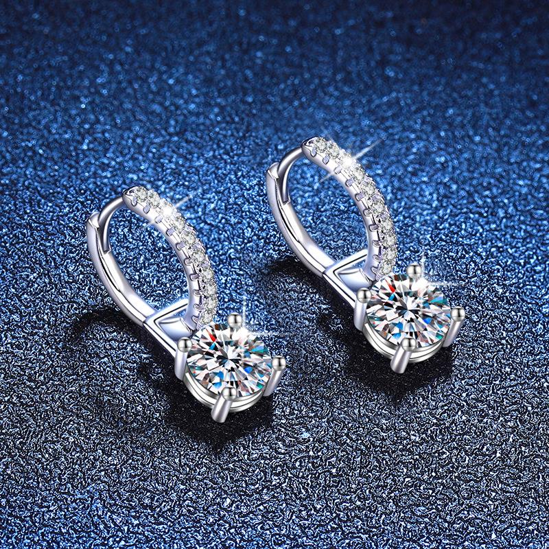 2ct Moissanite Earrings for Women Lab Grown Diamond Ear Studs 925 Silver Fine Jewelry Gift