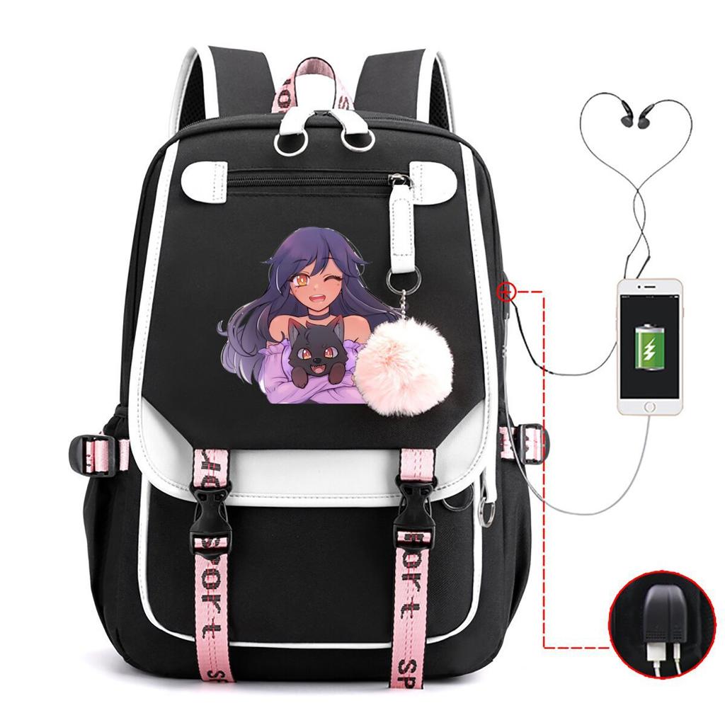 My World Harajuku Leisure Backpack Junior High School Student Elementary School Student Multifunctional USB School Bag Female