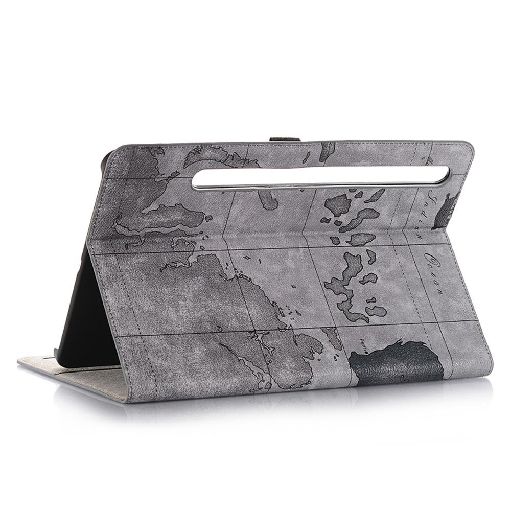 Für Samsung Galaxy Tab S10 FE/S9 FE Schutzhülle Kartenmuster PU-Leder Tablet Brieftaschenhülle