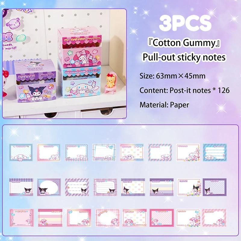 Kuromi Convenience Sticker Cartoon Transparent Stickable Sticky Paper Sticker Full Adhesive Multi Style Sanrio Label Sticker