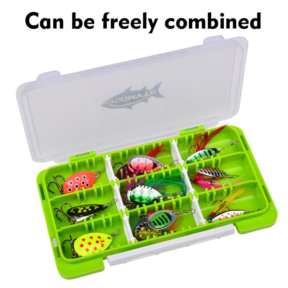 Rotating Metal Spinnerbait Fishing Lure Set in Box