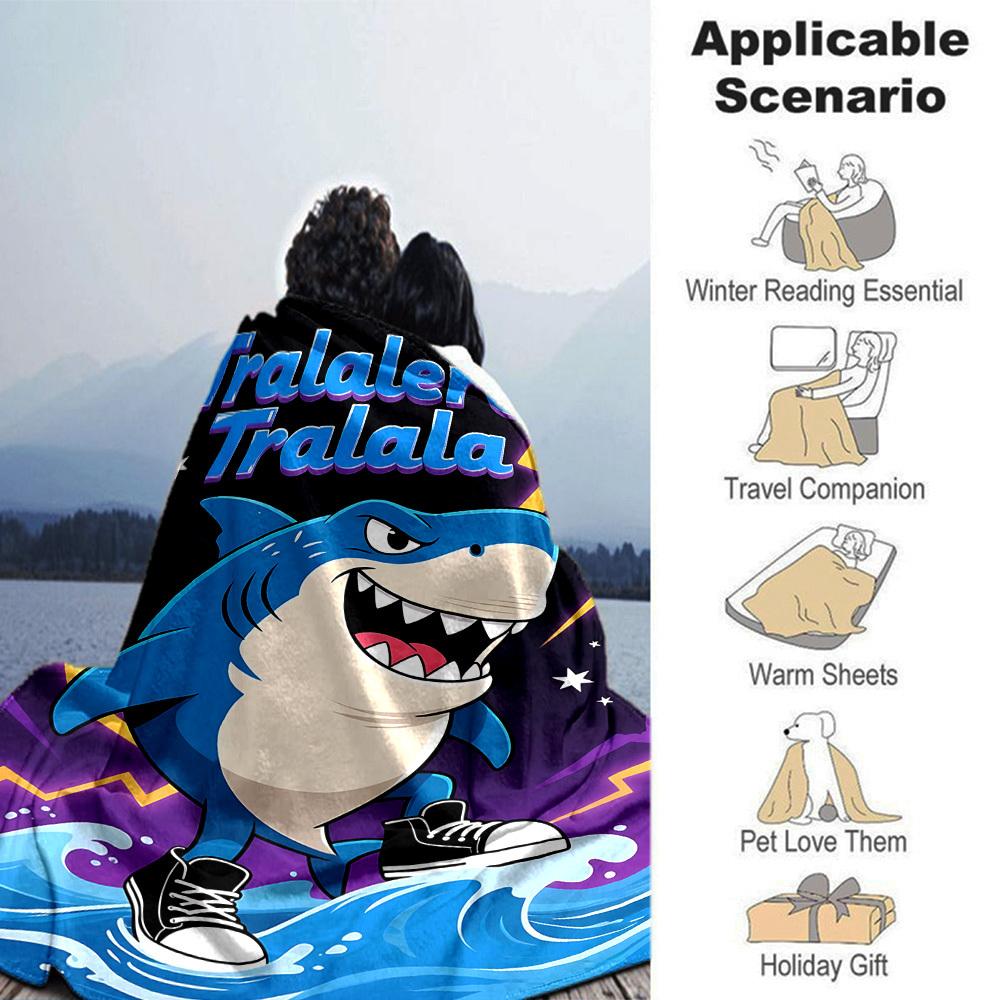 1 Stück Hai-Sneaker Wurfdecke Weiches Flanell, Gemütlich für Alle Jahreszeiten Polyester Perfekt für Zuhause, Büro