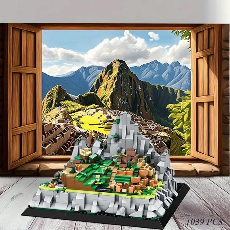1039PCS Machu Picchu Mountain Landscape Building Model DIY Collectible Decorative Piece World Heritage Site Birthday Gift