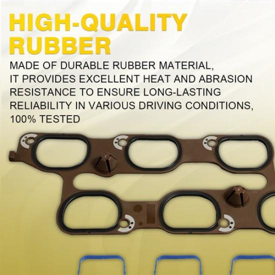 Cylinder Engine Intake Manifold Gasket Upper Lower for Cadillac CTS SRX 10-15 EV