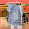 Spacious Ulzzang Nylon Backpack For High School Girls With Soft Handle And Zipper Pocket