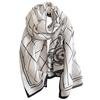Light Scarf with Black Geometric Pattern - 180X90 , 100% Viscose