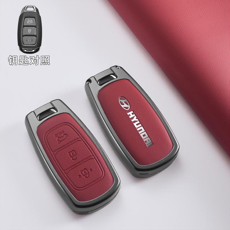 Zinc Alloy Metal Car Key Case For Hyundai I30 Ix35 Kona Encino Solaris Azera Grandeur Ig Accent TM Palisade Santa Fe Accessories XX1