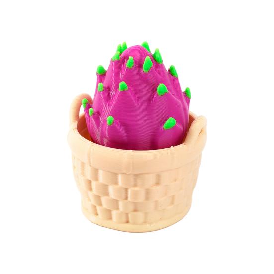3D Printed Fruit Fidget Clicker Toy, Cute Press Button Sensory Toy, Miniature Fruit Basket Stress Relief Toy for Office Desk