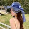 Wide-brimmed Straw Hat Breathable Beach Hat Sweet Sun Hat  for Summer Sun Protection