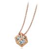 Hollow Out Cube Crystal Pendant Necklace For Women Kpop Colorful Zirconia Rose Gold Choker Chain On The Neck Jewelry N425