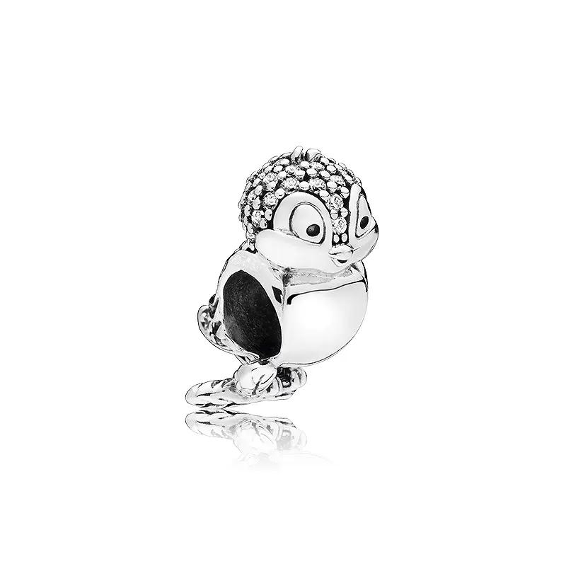 New S925 Sterling Silver Pet Cat Dog Fox Owl Turtle Animal Series Elephant Charm Bead Fit Original Bracelet DIYJewelry