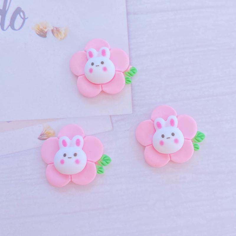 10Pcs New Mini Cute Cartoon Bear/Rabbit Series Flat back Resin Cabochons Scrapbooking DIY Jewelry Craft Decoration Accessorie