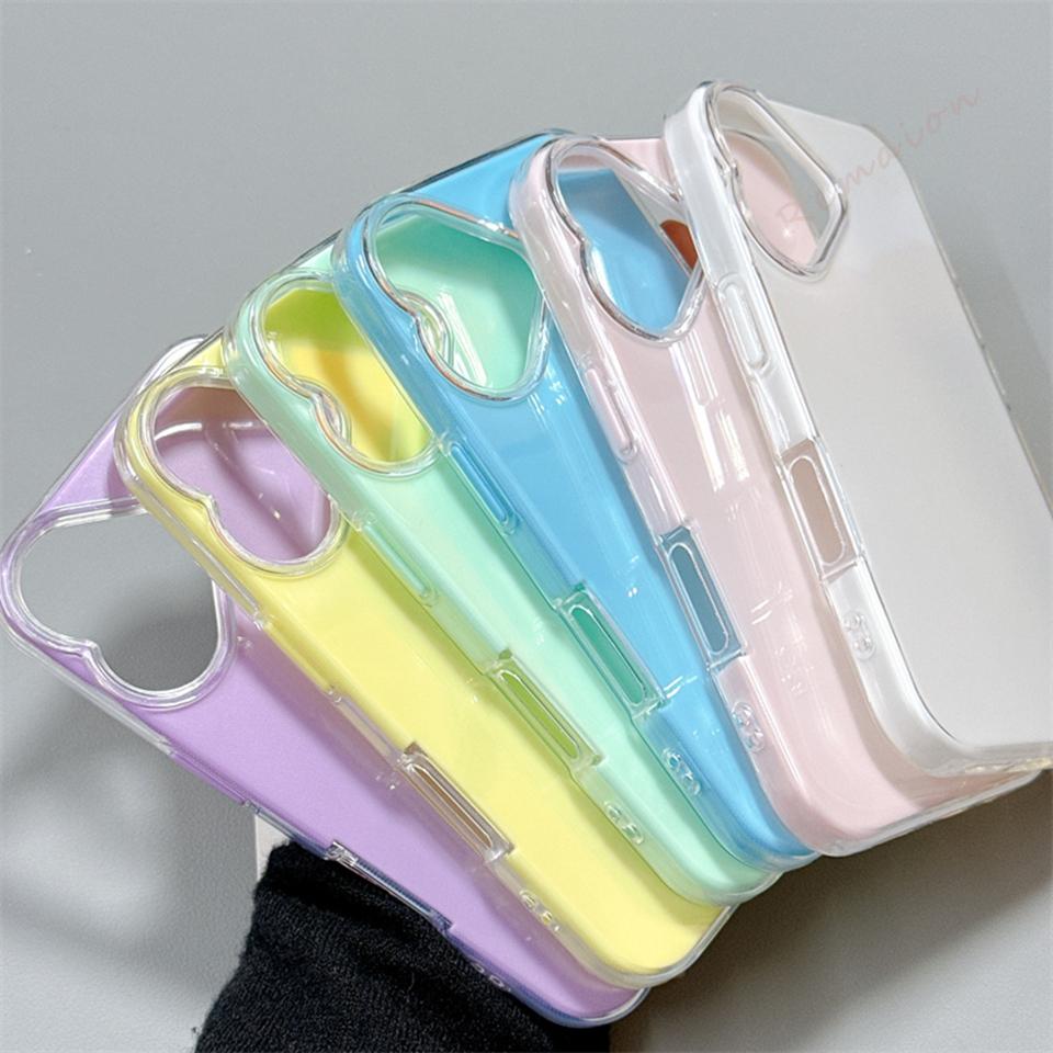 Wrist Strap Silicone Phone Case For iPhone 16 15 14 13 12 11 Pro Max Plus Cute Transparent Lanyard Protector Shockproof Cover