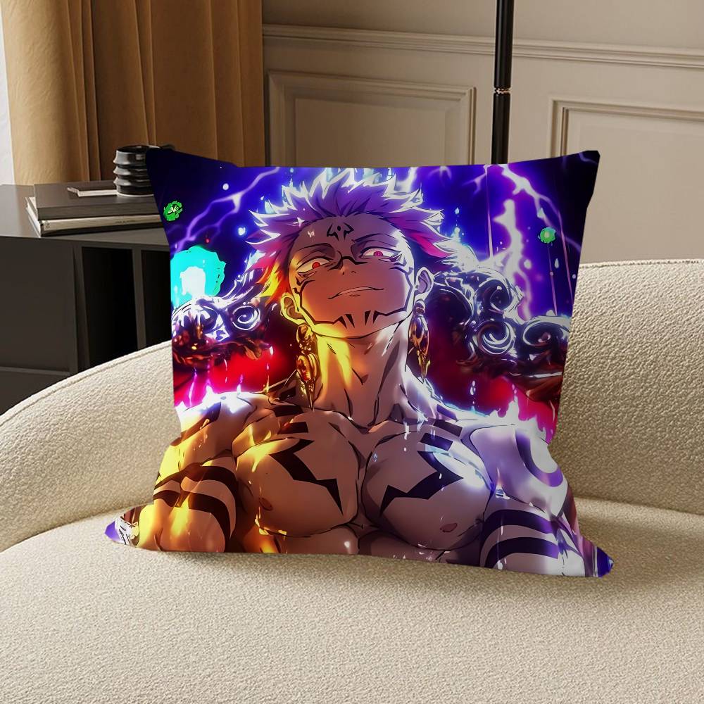 Jujutsu-Kaisen S-Sukuna Pillow Cover For Bedroom Room And Living Room Sofa Decorative Cushion Cover