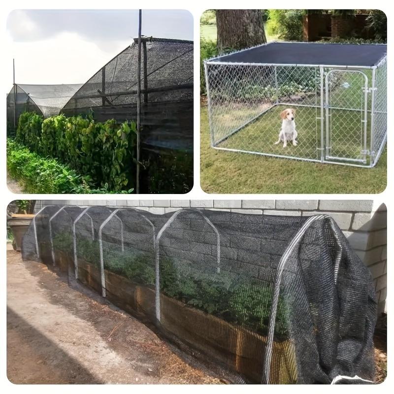 40% UV Block Black Olefin Fabric Shade Net - Heat Reduction Mesh for Plant Protection, Greenhouse Cover with 20 Tie Strips - 1 P
