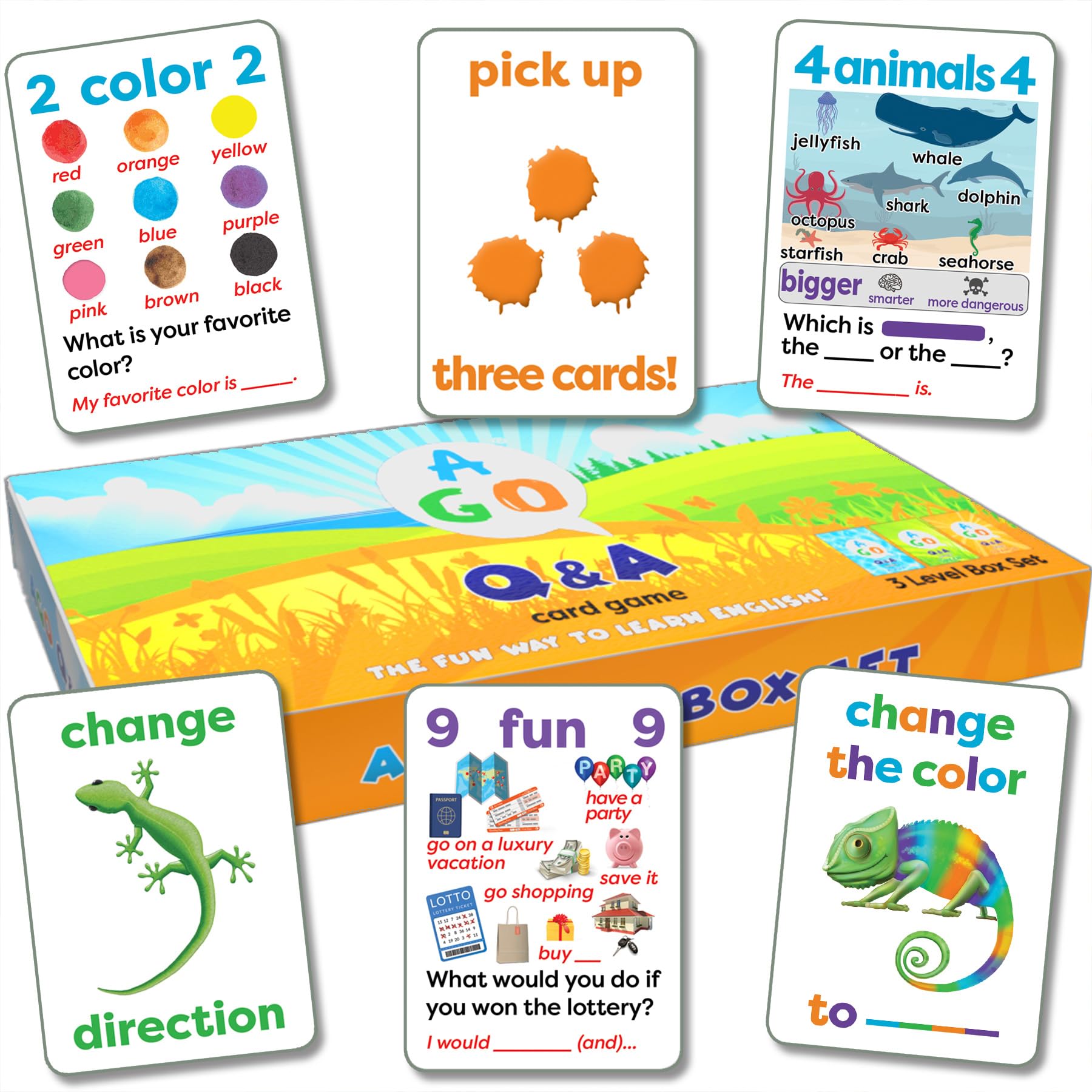 AGO Box 2nd English Card Game 9780994124104 Q&A 3-Level Set, Edition,