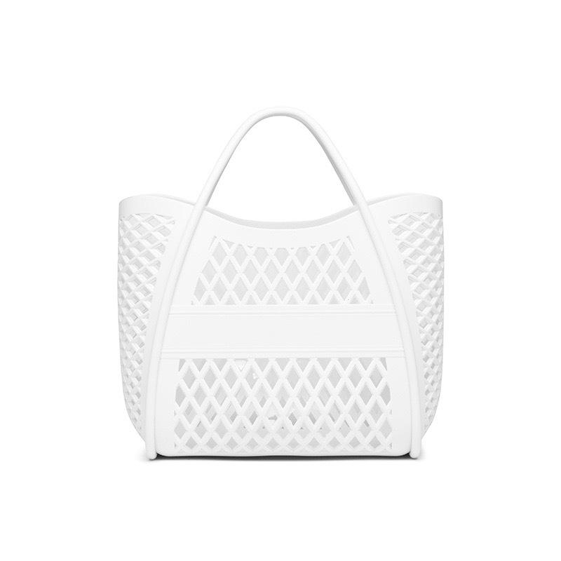 Bolsa de mão de gelatina de silicone: Cesta Versátil Vazada para Piqueniques, Compras, Praia e Banho