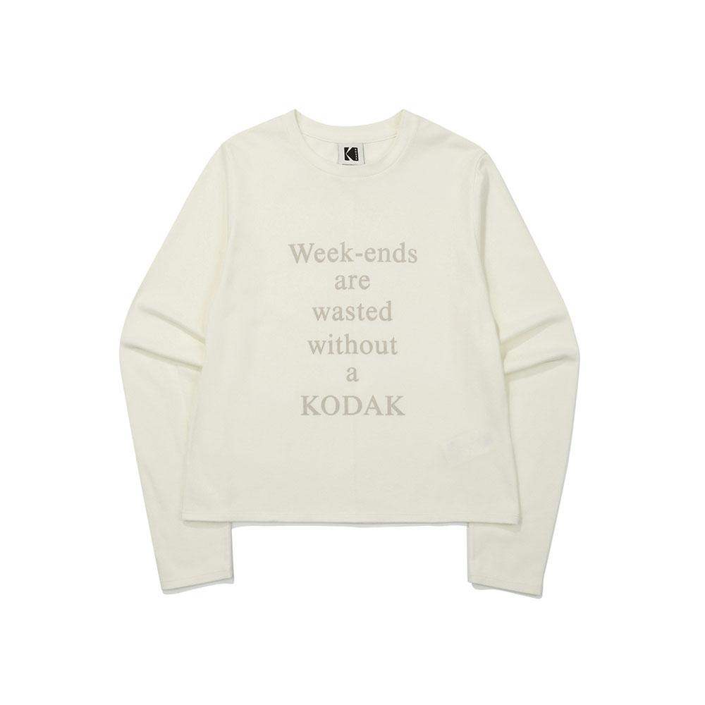 KODAK Lettering Long Sleeve T-Shirt Women'S Ivory
