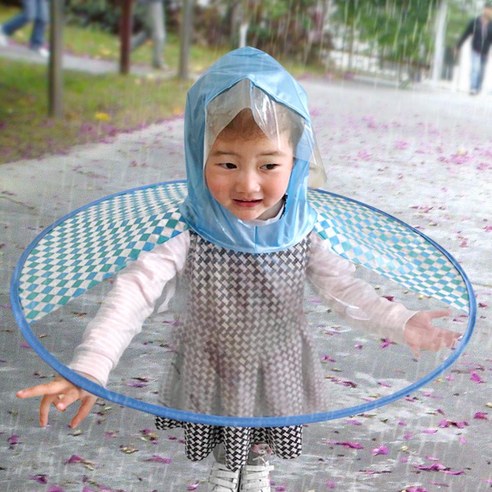 Transparent Raincoat,M Childrens Duck Raincoat UFO Raincoat Children Umbrella Cartoon Cloak for Kids