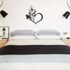 1 Stück Metall Rose Schmetterling Blume Liebesform Wandschild - Schwarz. Kleines Familienliebe-Schild. Hauptwand-Dekor. Wandaufkleber. Kunstwerk.