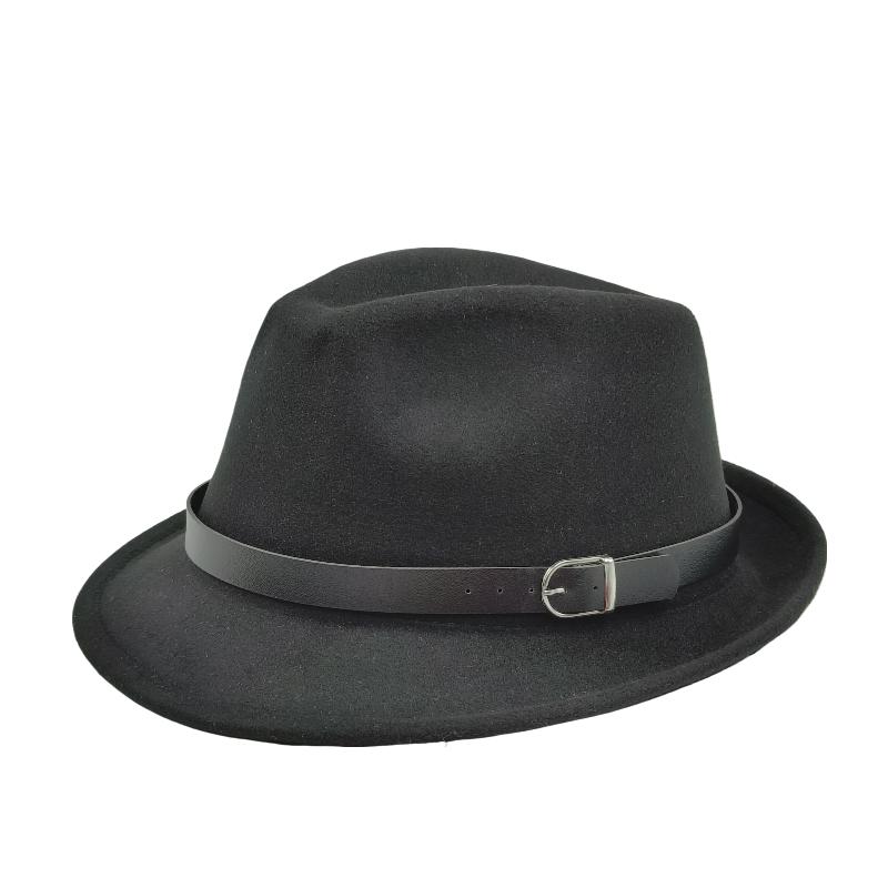 Trilby-Hüte für Herren einfarbiger Fedora-Hut Locken Gentleman Mode Unisex Kurzer Schirm Herbst 2023 Winter Panama klassischer Hut Großhandel