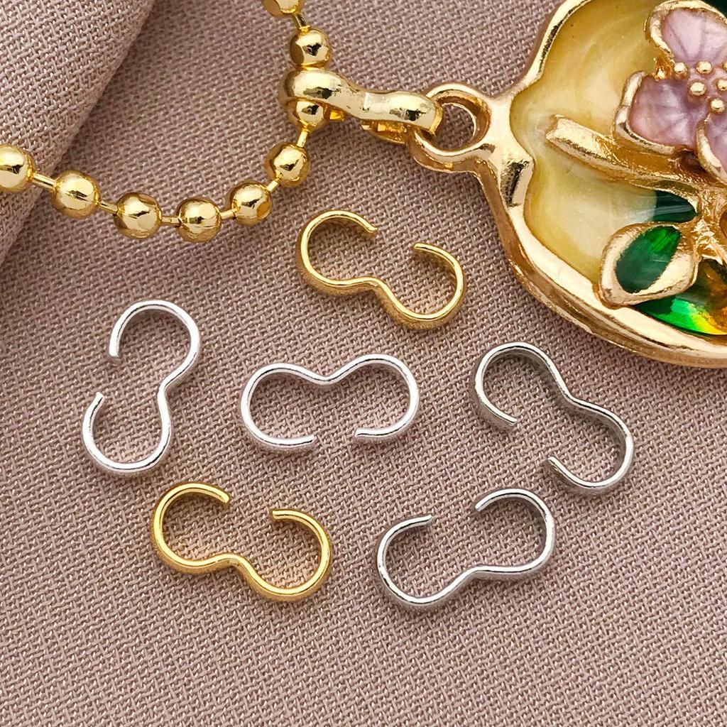 18K Gold-Plated Copper Three-Character Buckle Clasp for DIY Jewelry: Bracelet, Necklace, or Pendant End