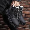 Cotton Boots Men's New Winter Velvet Thickened Warm Snow Boots Korean Version Trendy Retro British Casual Martin Boots