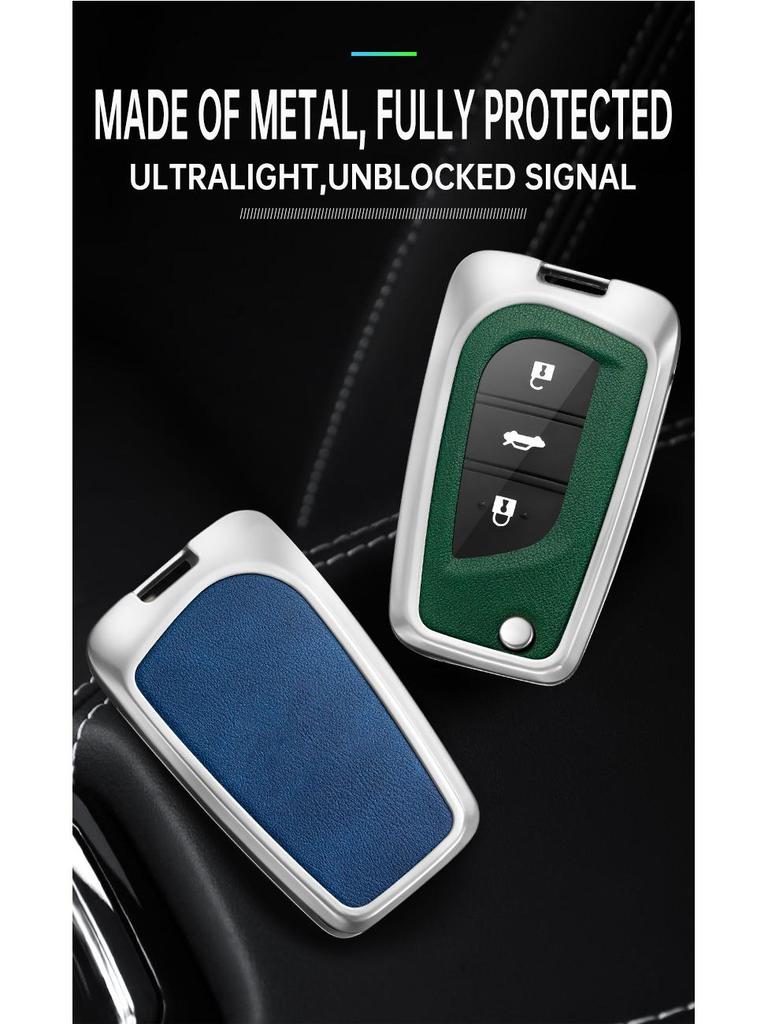 Folding Key Case for Toyota Reiz, Corolla, Levin, RAV4, and Highlander - Protective Cover & Buckle