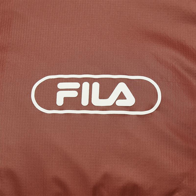 FILA Original Fashionable Personality Bright Duck Down Lightweight Warm Loose Hooded Down Jacket Men Outerwear Water-Red F11M549901FRD