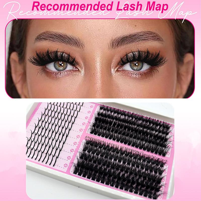 Cluster Lashes Individual Extensions Mixed Tray DIY Eyelash Set Soft Natural Curl Long Lasting for Party and Everyday Use