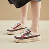 Fashion New 2025 Summer Thick Bottomed Head Slippers Women's Outdoor Wear Soft Bottom Comfortable Half Slippers Fashionable