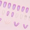 Purple Aurora Rhinestone Long Ballet False Nails