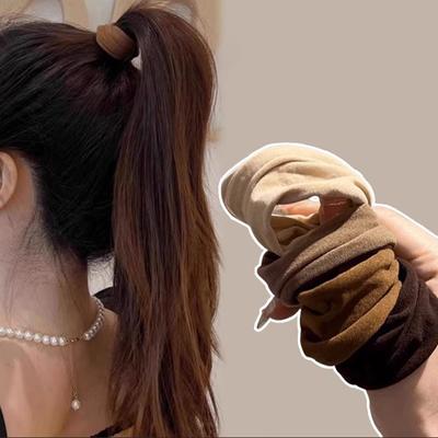4Pcs/Set Nylon Scrunchies Girls Wide Elastic Hair Band Ponytail Holder Ties Rubber Bands Fashion Women Hair Accessories