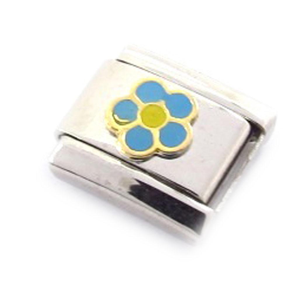 Les Trésors De Lily [C9658] - Maille 'Fleur' Bleu Jaune