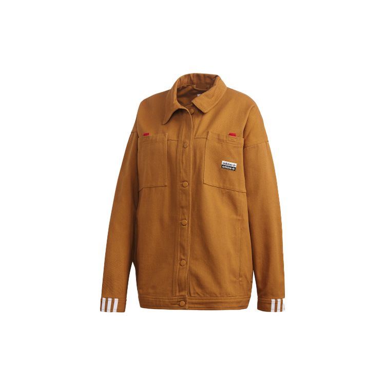 

Adidas Originals Трехполосная Длинная Утилитарная Куртка Женская Куртки Светло-Коричневый GD2994 32