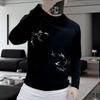 Höst Vinter Herr Termisk Sweatshirt Rund Hals Lös Långärmad Casual Mode Trend Nationell Trend Tryck