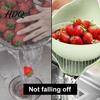 Rinsing Bowl for Grains Double Layer Vegetable Washing Basket Multifunctional Draining Fruit Food Prep Colander & Colander Strainer Kitchen