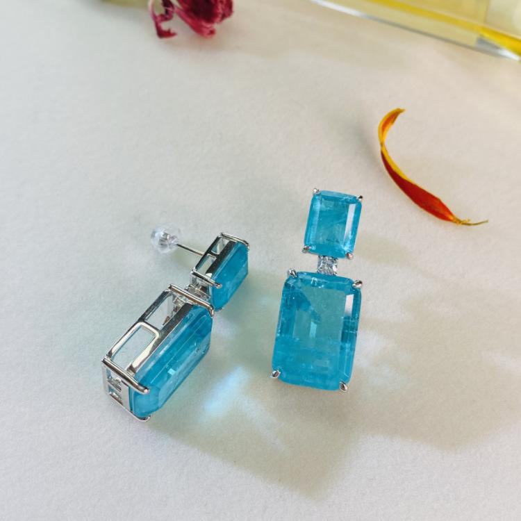 European and N Earring Simple Low Key Luxury Female Earring Long Paraiba Earrings